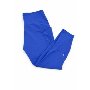 Lululemon Womens Size 14 Blue High Rise Leggings Side Pocket Full Length Yoga